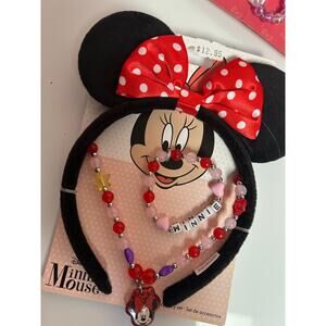 Minnie Mouse Head Band And Jewelry